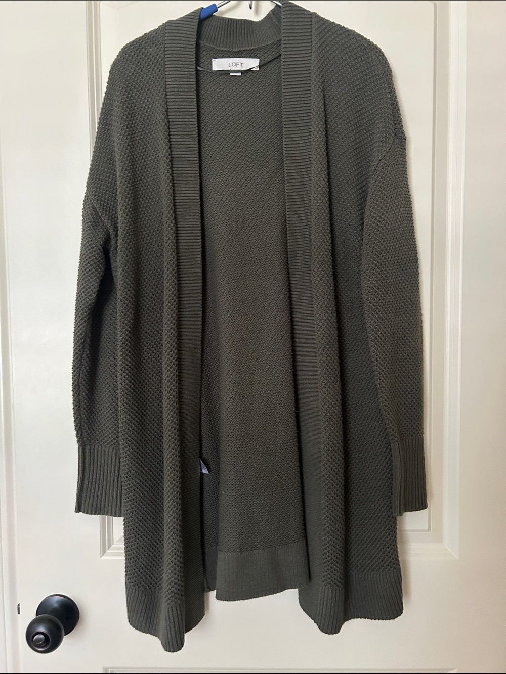 LOFT Olive Green Open-Front Women's Cardigan Sweater